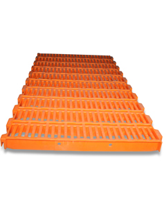Plastic slat 1000x500 orange open for piglets